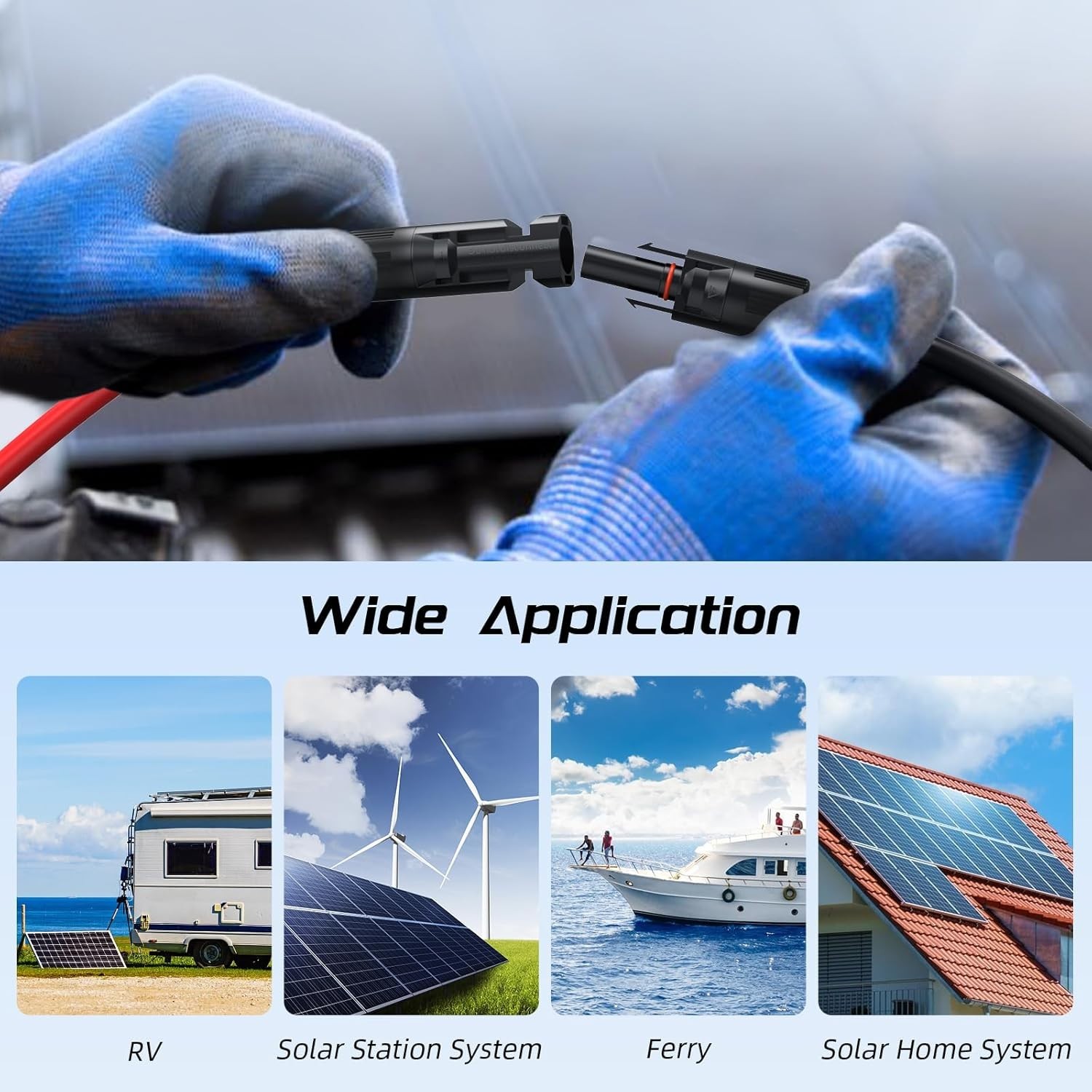 Ultimate 30FT 10AWG Solar Extension Cable – Corrosion Resistant for Outdoor Use
