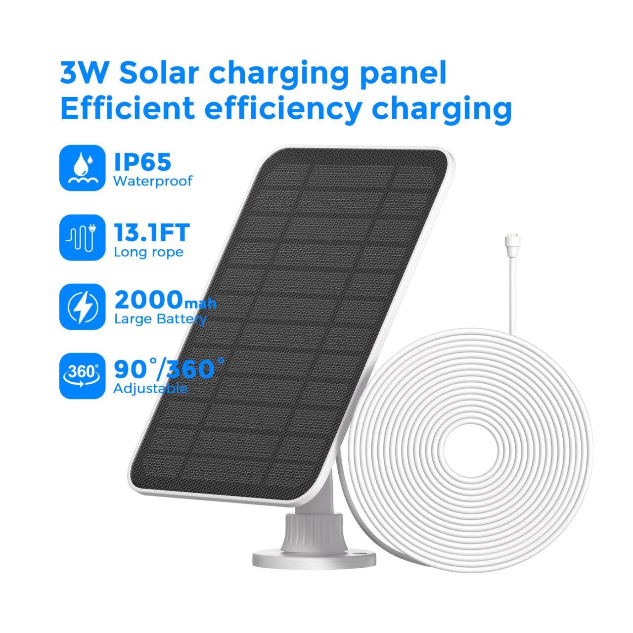 Solar Panel for Google Nest Cam (Battery) – Built-in 2000mAh Battery for Cont…