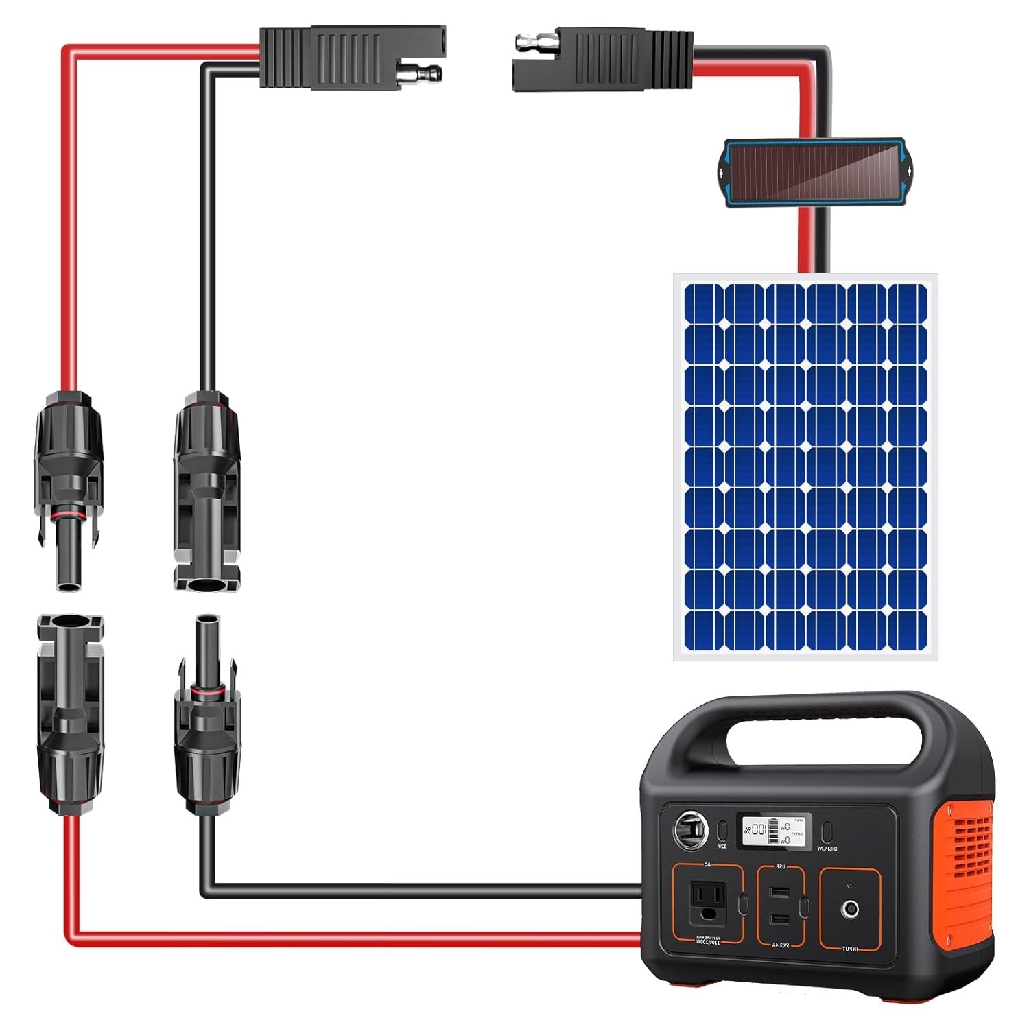 Solar Panel SAE Adapter Cable 10AWG PV Wire with Polarity Reverse Plug