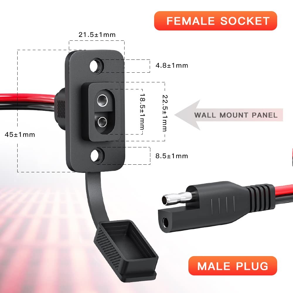 Rectangular Connector Power Socket Sidewall Port, Weatherproof Quick Connecto…