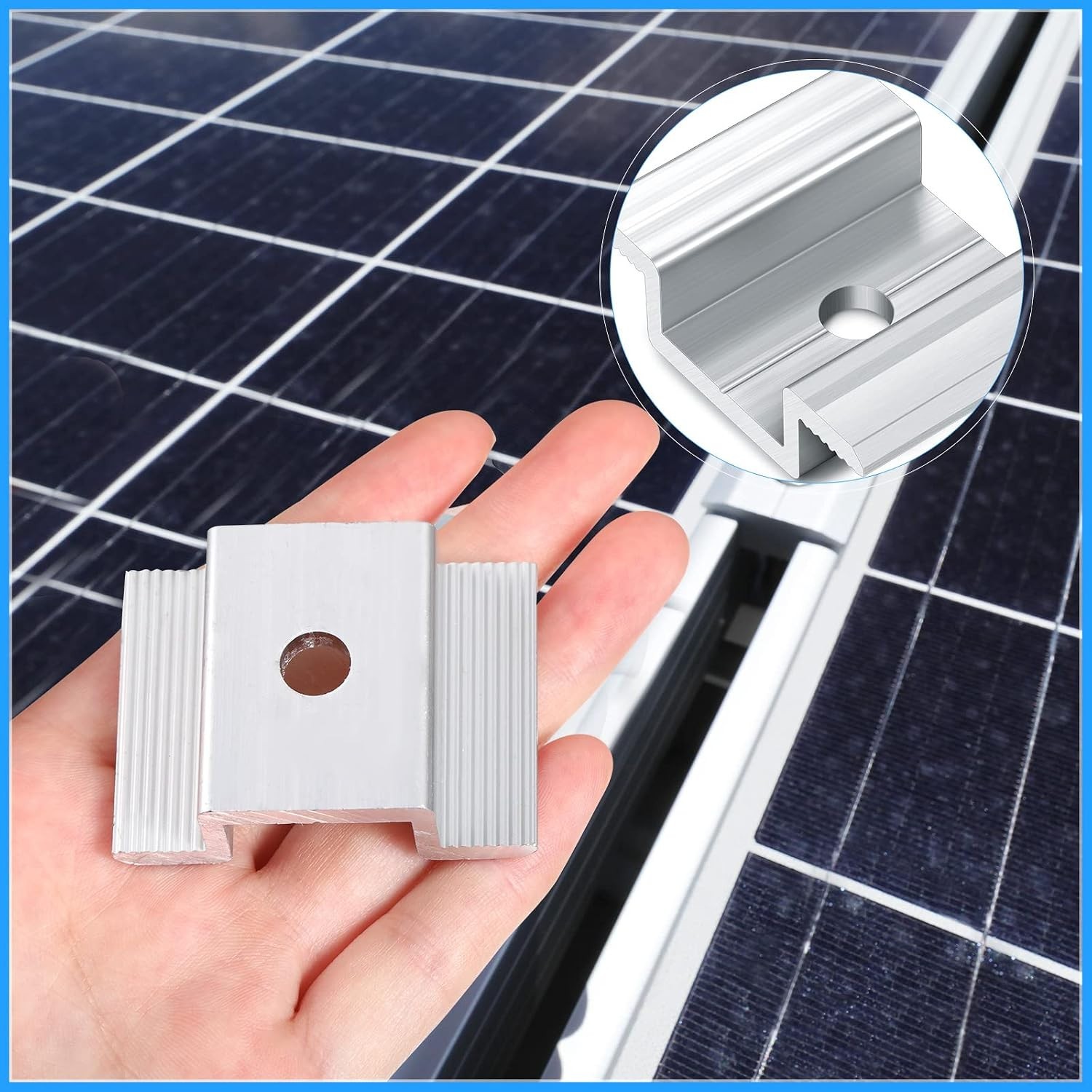 12 Pack Solar Panel Mid Clamps 1.06 Inch Solar Panel Bracket Aluminium Mounti…
