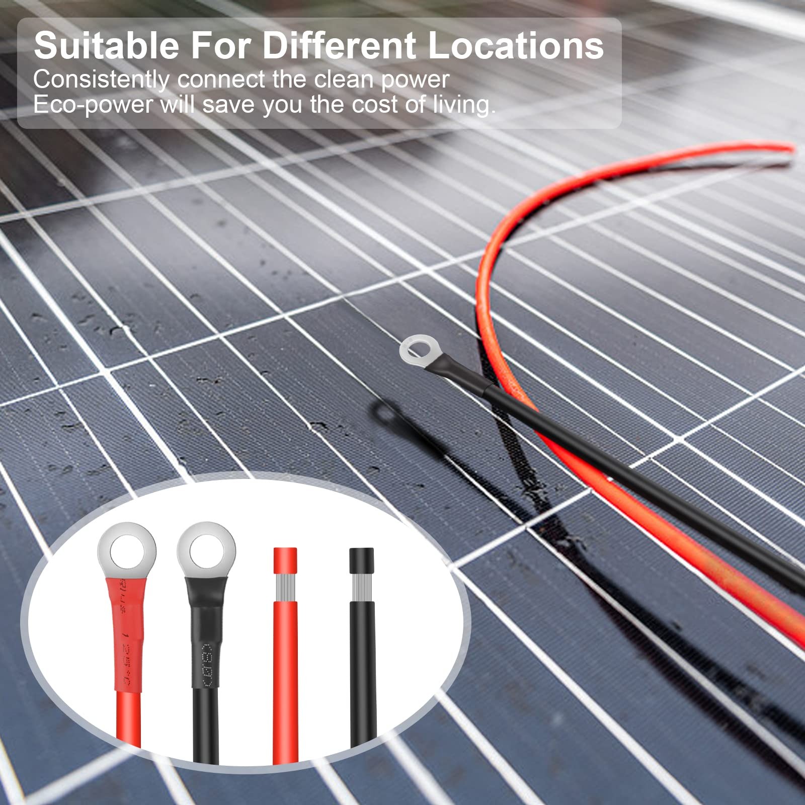 10 Gauge Battery Cable 8FT, 10 AWG Battery Cable for Automotives, RVs, Motorc…