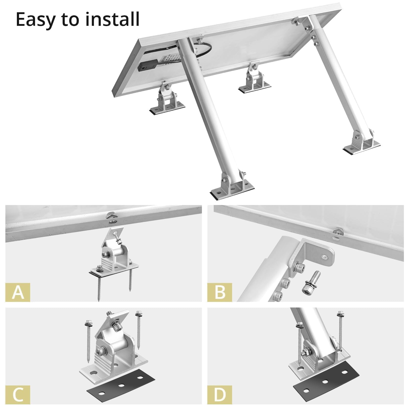 1 Set Adjustable Solar Panel Tilt Mount Brackets, 15-30° Adjustable Aluminum …