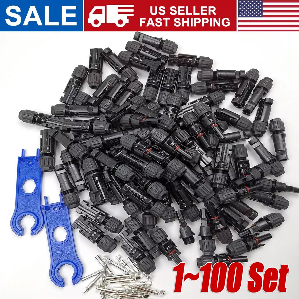 1-100Set Male Female Wire Cable Connector Set Solar Panel Waterproof Connector