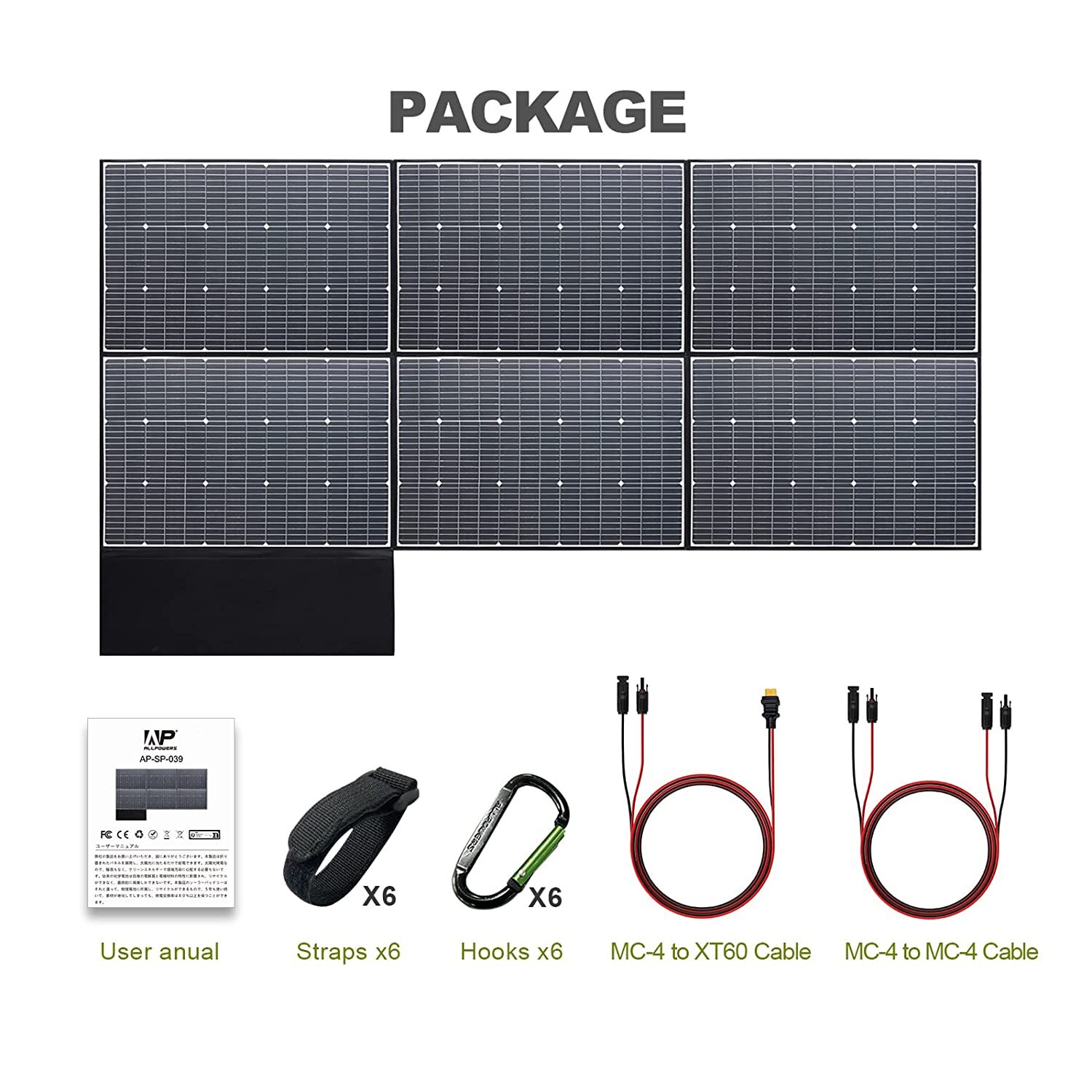 ALLPOWERS 600W Foldable Solar Panel Monocrystalline Waterproof IP67 for Outdoor
