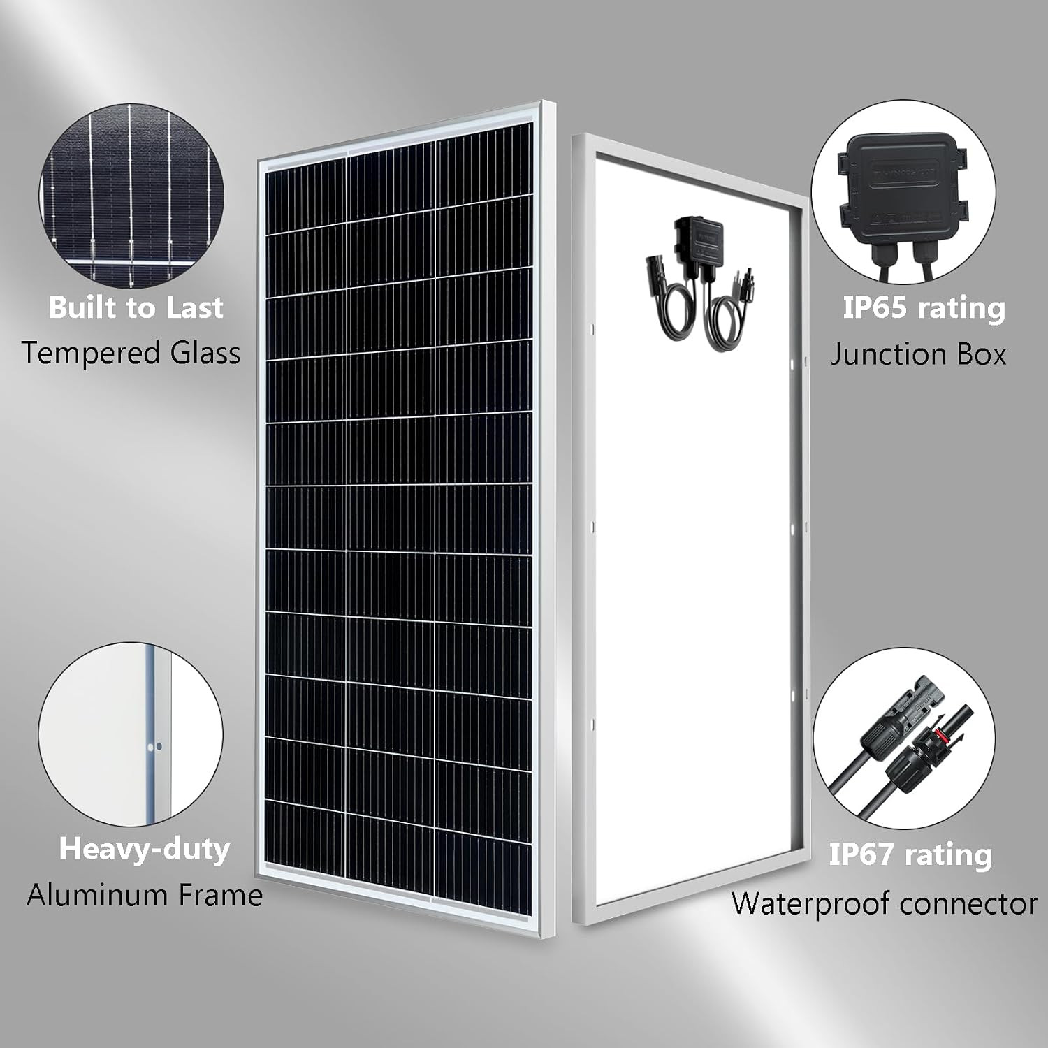 150 Watt 12Volt Solar Panel Kit Monocrystalline Module 20A Charge Controller for