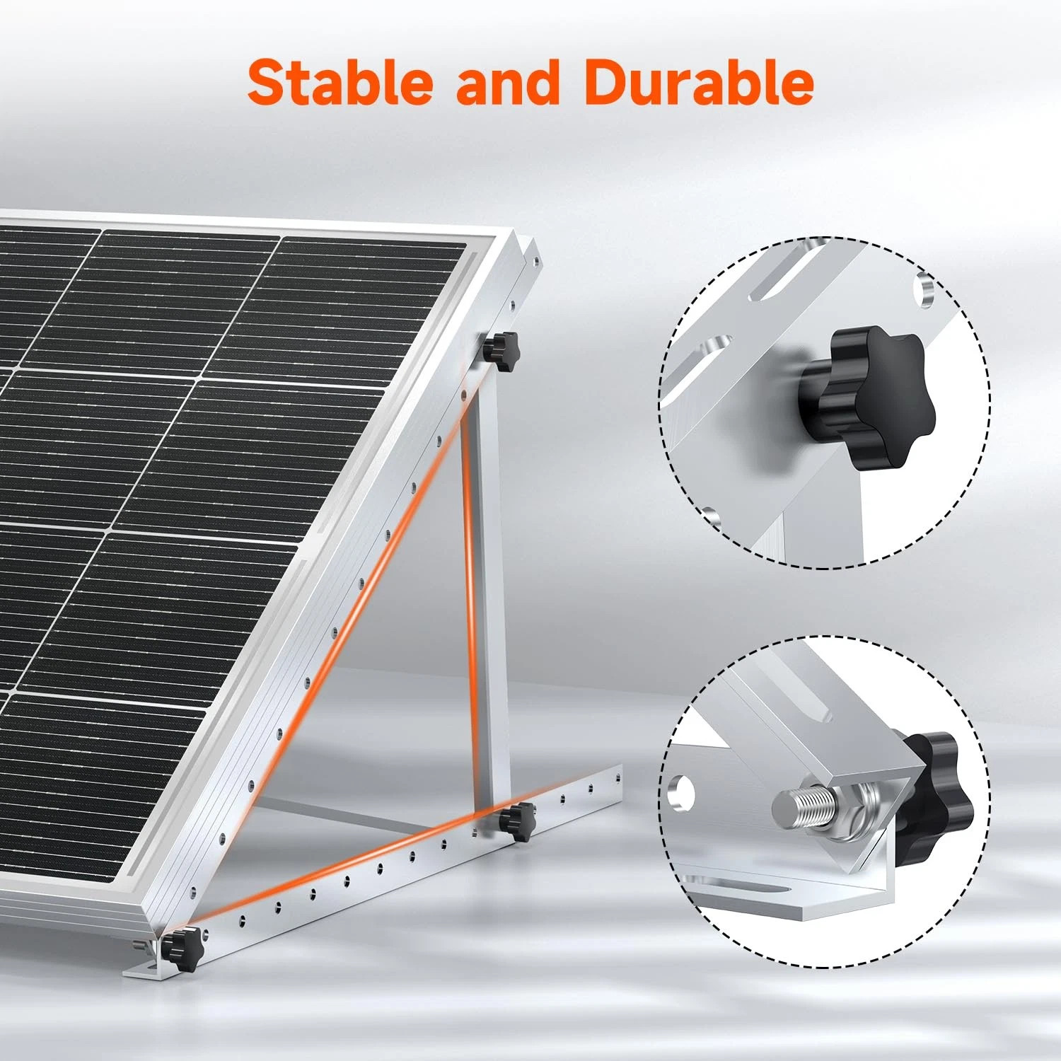 2 Pack 28in Adjustable Solar Panel Tilt Mount Brackets for Roof RV Boat Off-Grid