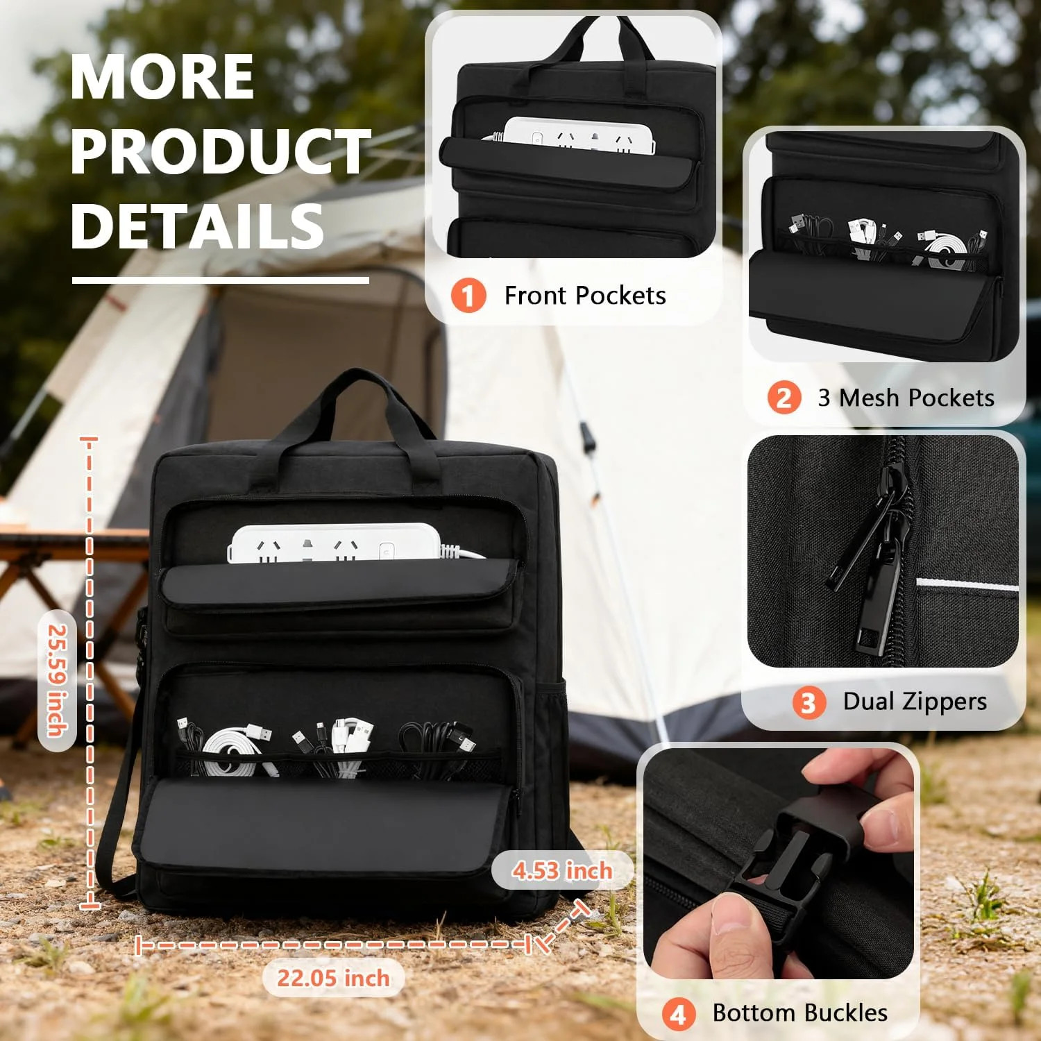 Padded Solar Panel Carrying Case Compatible with Jackery SolarSaga 100W 100X 200