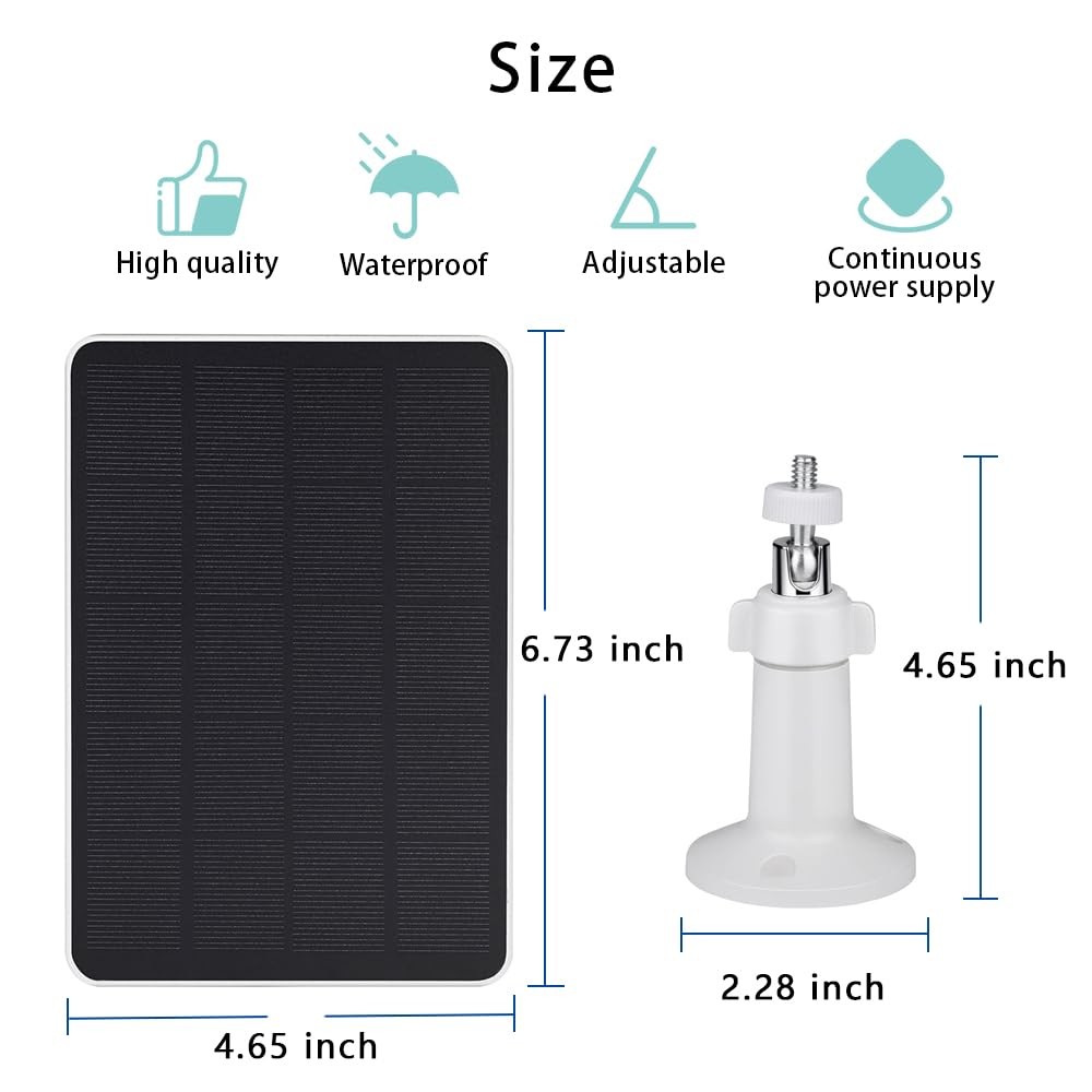 Solar Panel with SimpliSafe Outdoor Series 2 Wireless, 4W 5V Solar Charger wi…