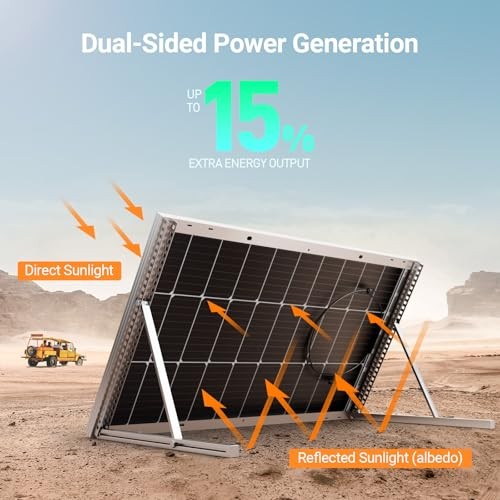 -100W 12V Monocrystalline Solar Panel, High Efficiency Module PV 100W 2pcs