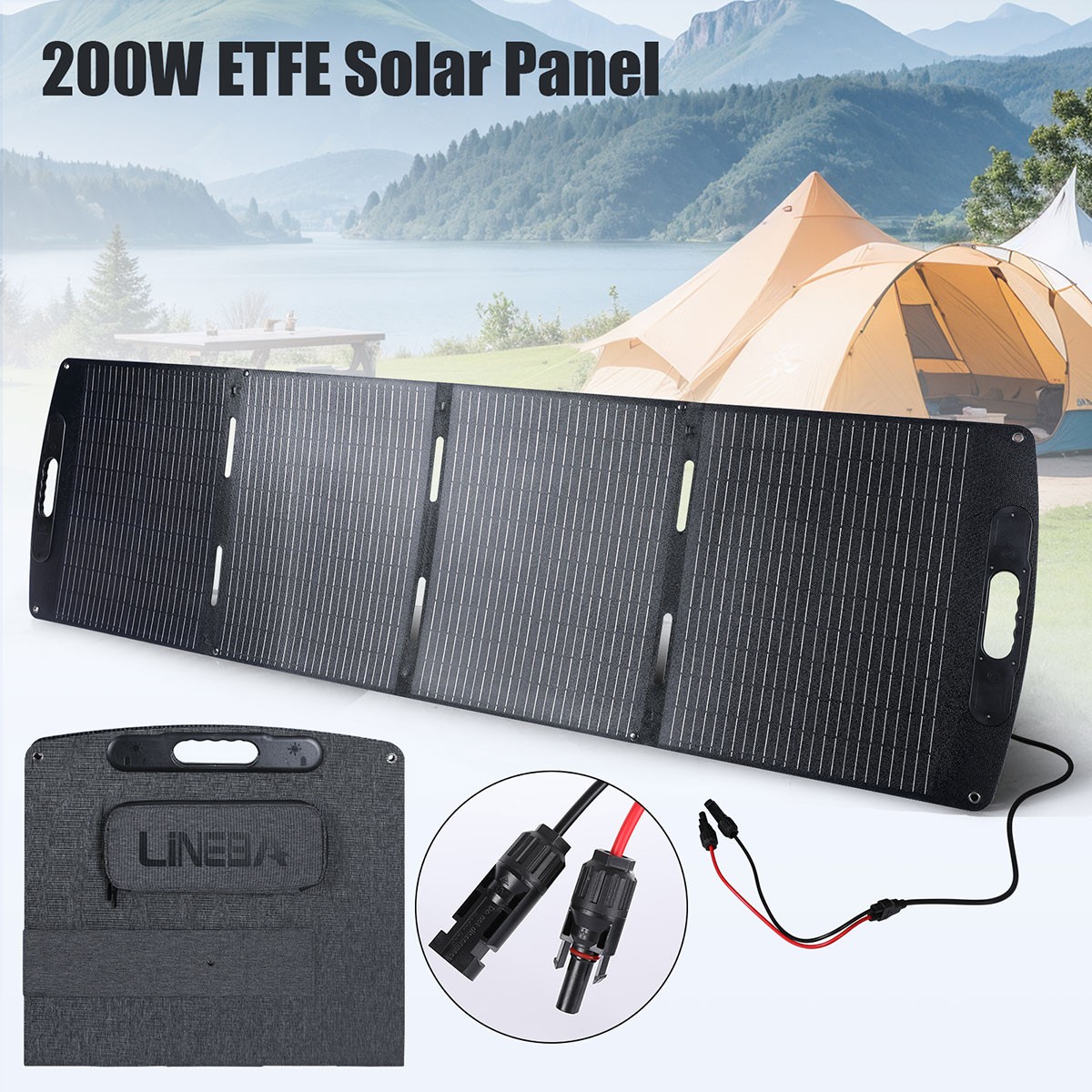 100W 200W Foldable Solar Panel Kit Self-supporting Waterproof for Home RV Camper