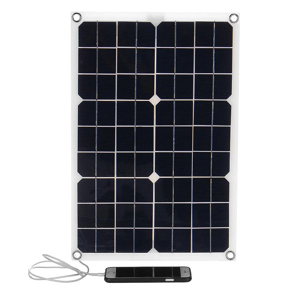20W 18V Outdoor Solar Panel Charger USB Power Controller For Phone Car RV Boat