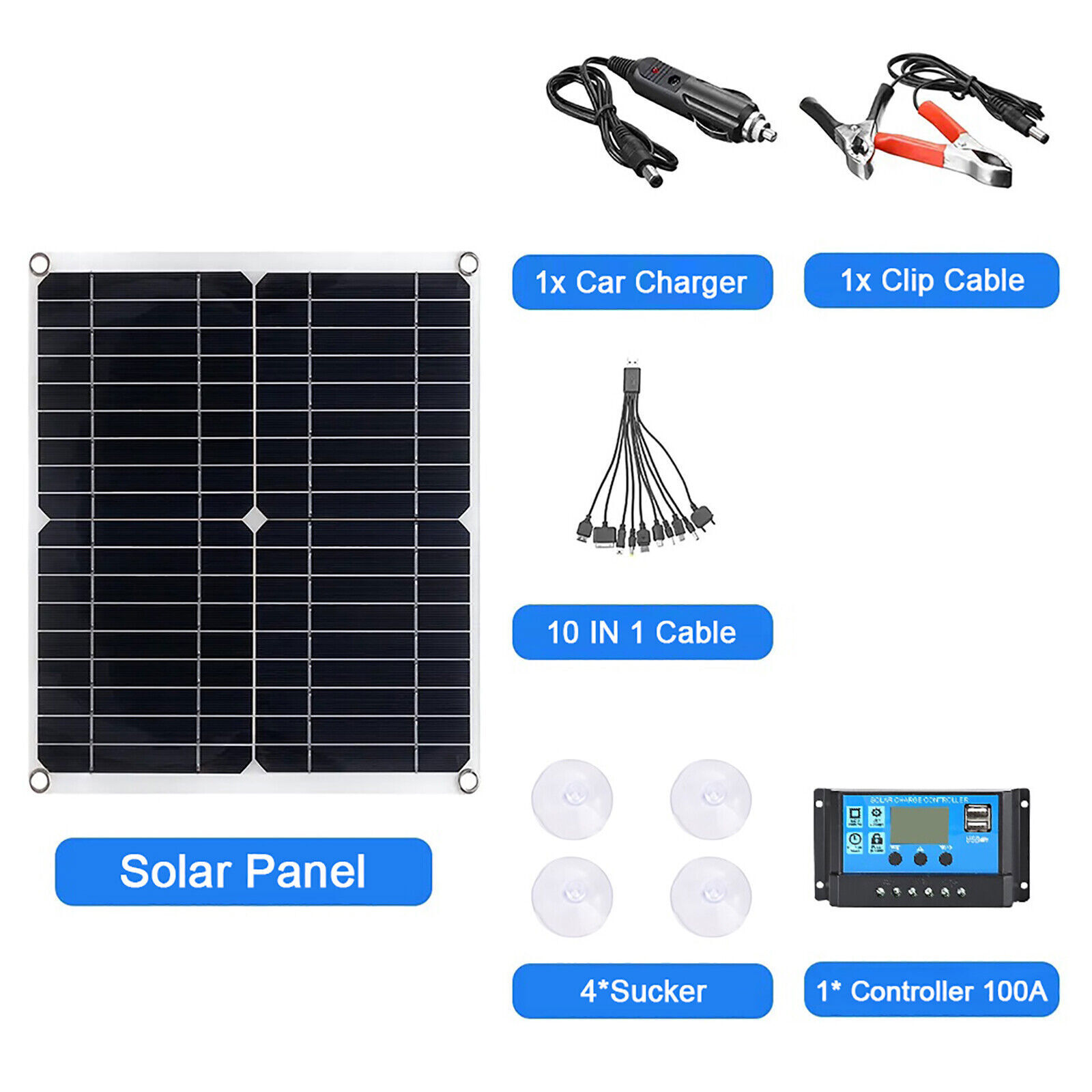200W Solar Panel Kit 100A 12V battery Charger Controller Caravan Boat RV Outdoor
