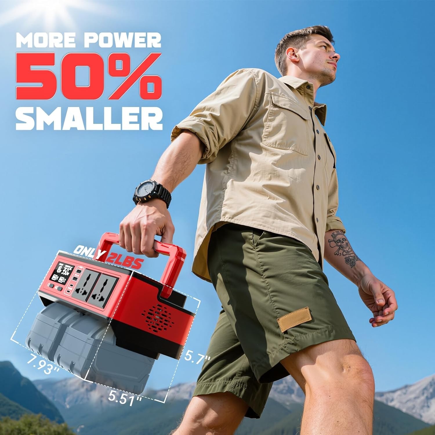 Portable Power Station: 350W Generator for Milwaukee Battery