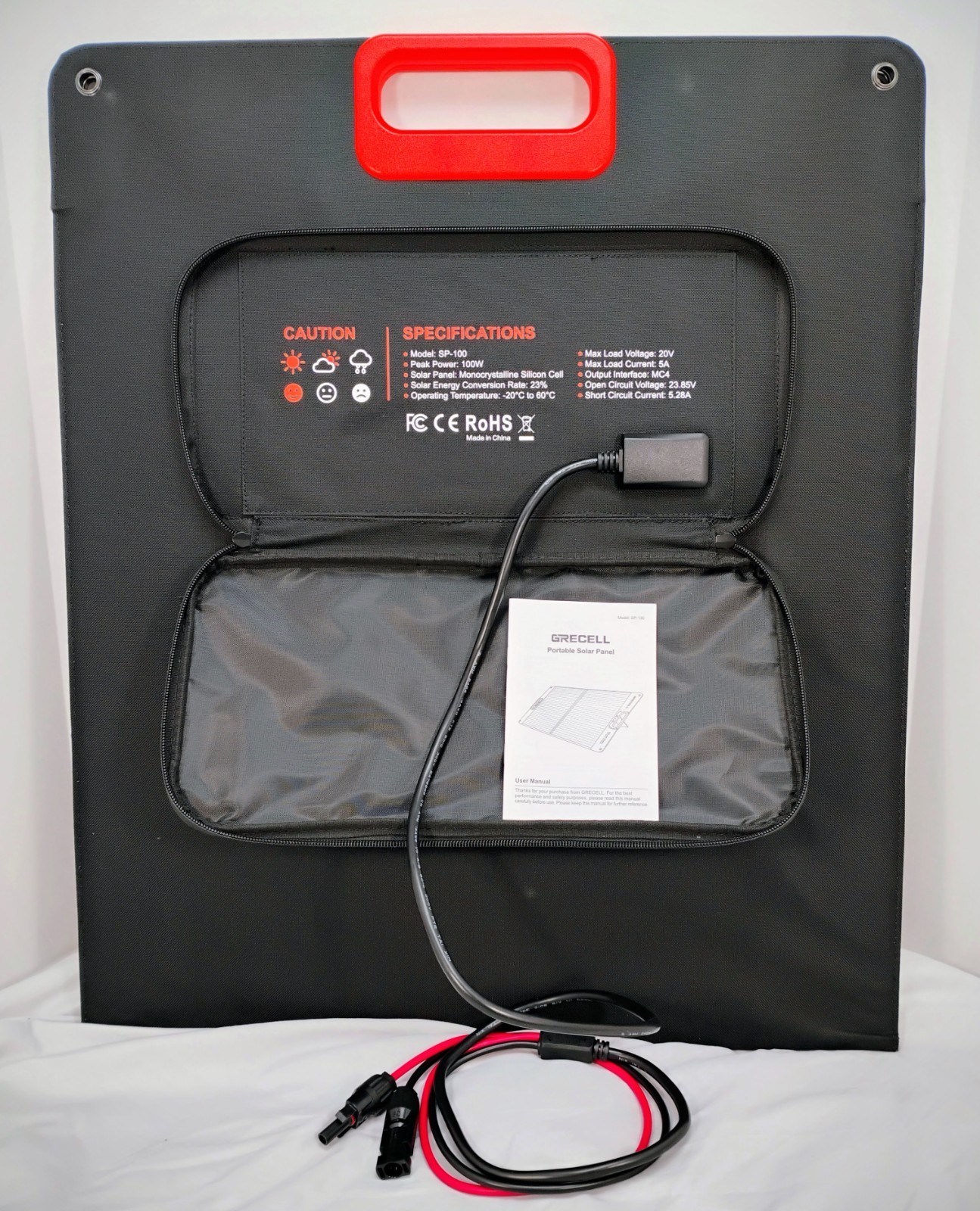 GRECELL FOLDABLE PORTABLE SOLAR PANEL 100W 20V