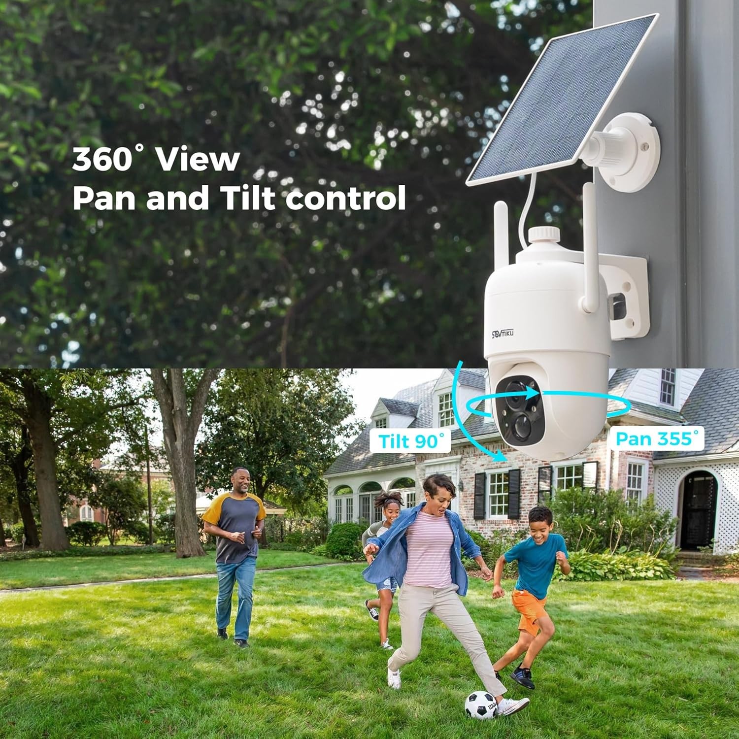 SOVMIKU 2CQ1 AI 2K Solar Security Camera Wireless Outdoor, Battery Powered,Two W