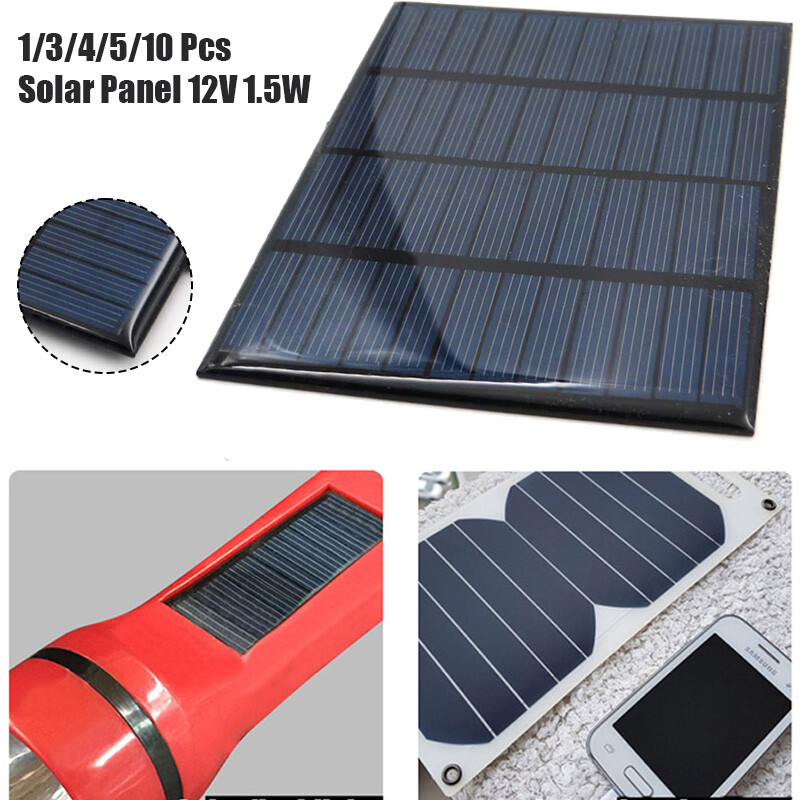1/3/4/5/10 Pcs 12V 1.5W Mini Power Solar Panel DIY Small Cell Module Charger