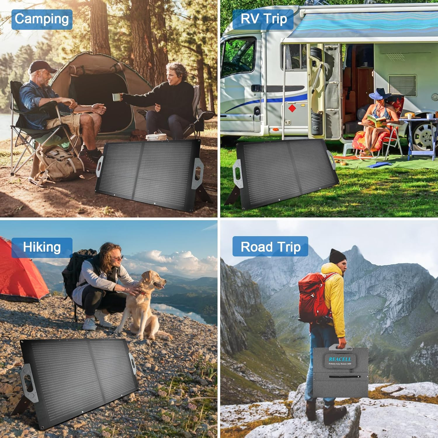 100W Portable Solar Panel Foldable – 18V USB/DC/MC4 Output for RV Camping