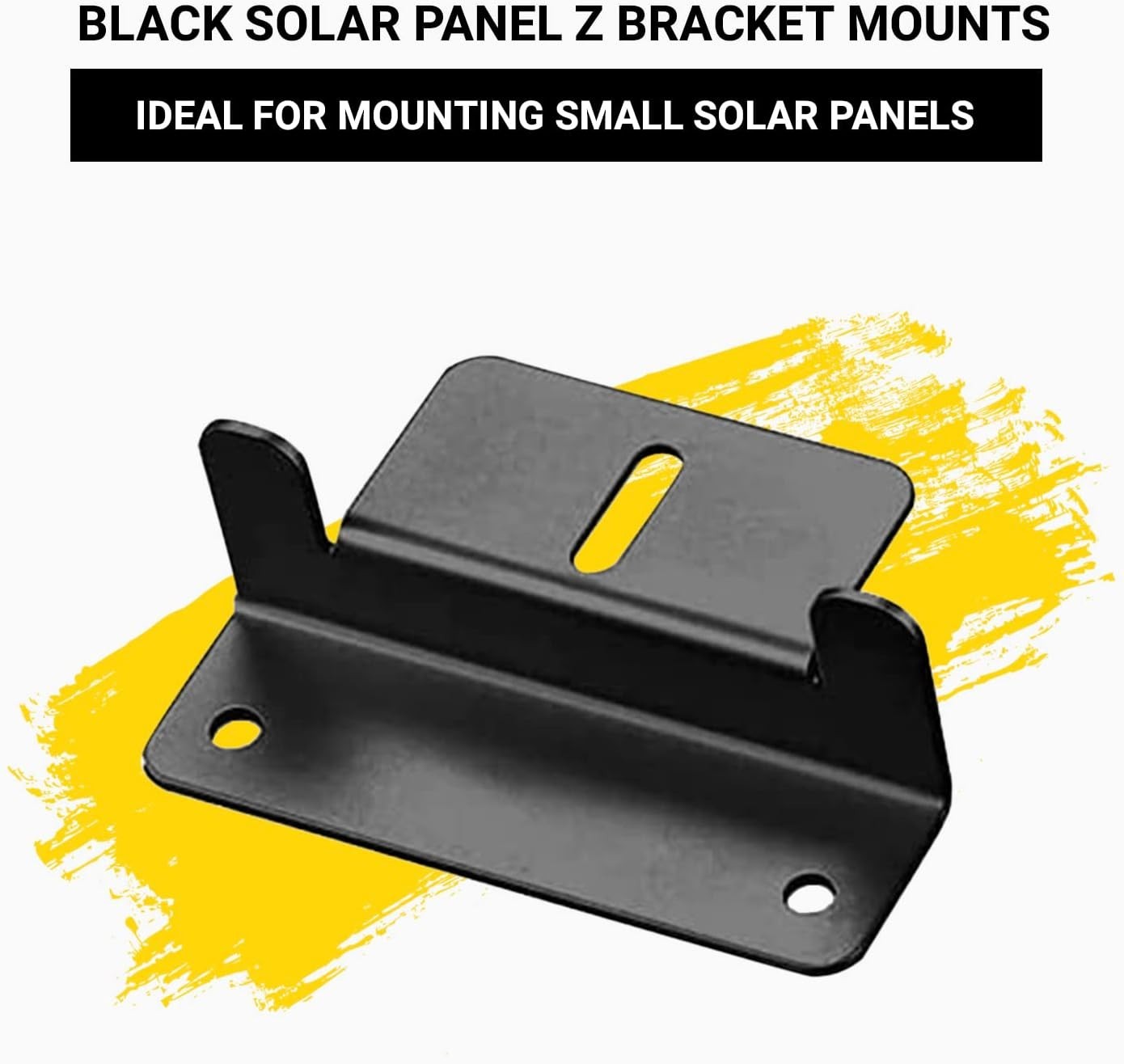 Black Anodized Aluminum Z Brackets for Solar Panel Mounting – Set of 4