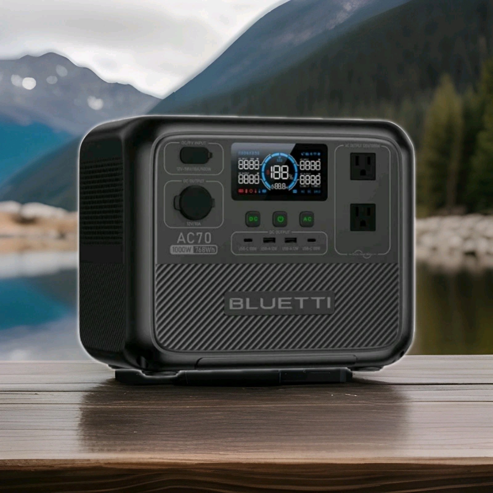 BLUETTI AC70 Portable Power Station 1000W 768Wh Generator for Road Trip Off-Grid