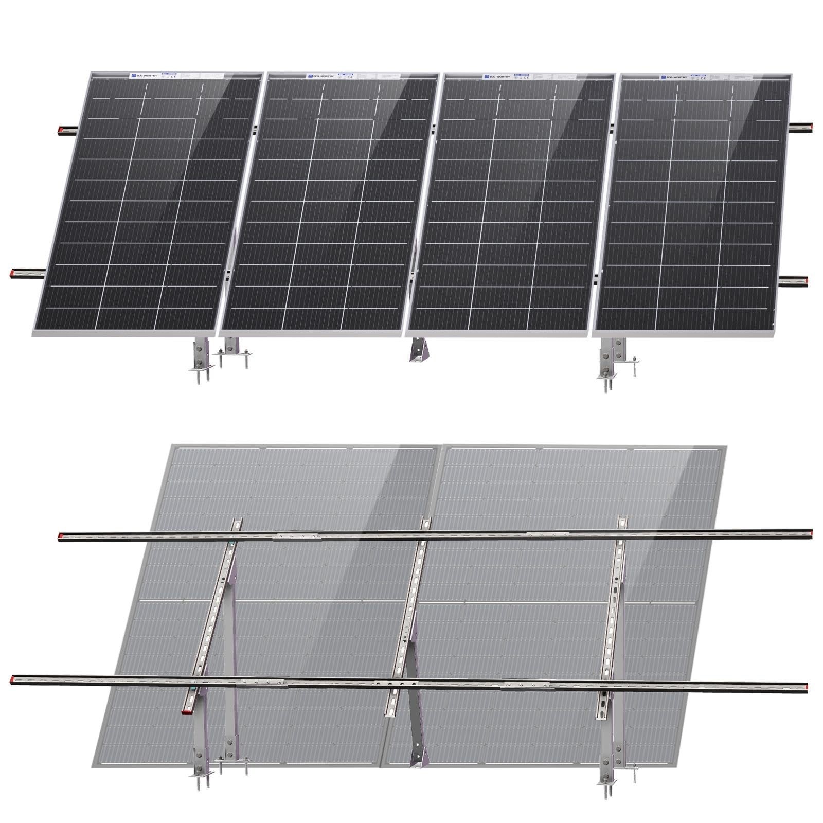 ECO WORTHY Upgraded Solar Ground Mount Adjustable Multi Pieces Solar Panel