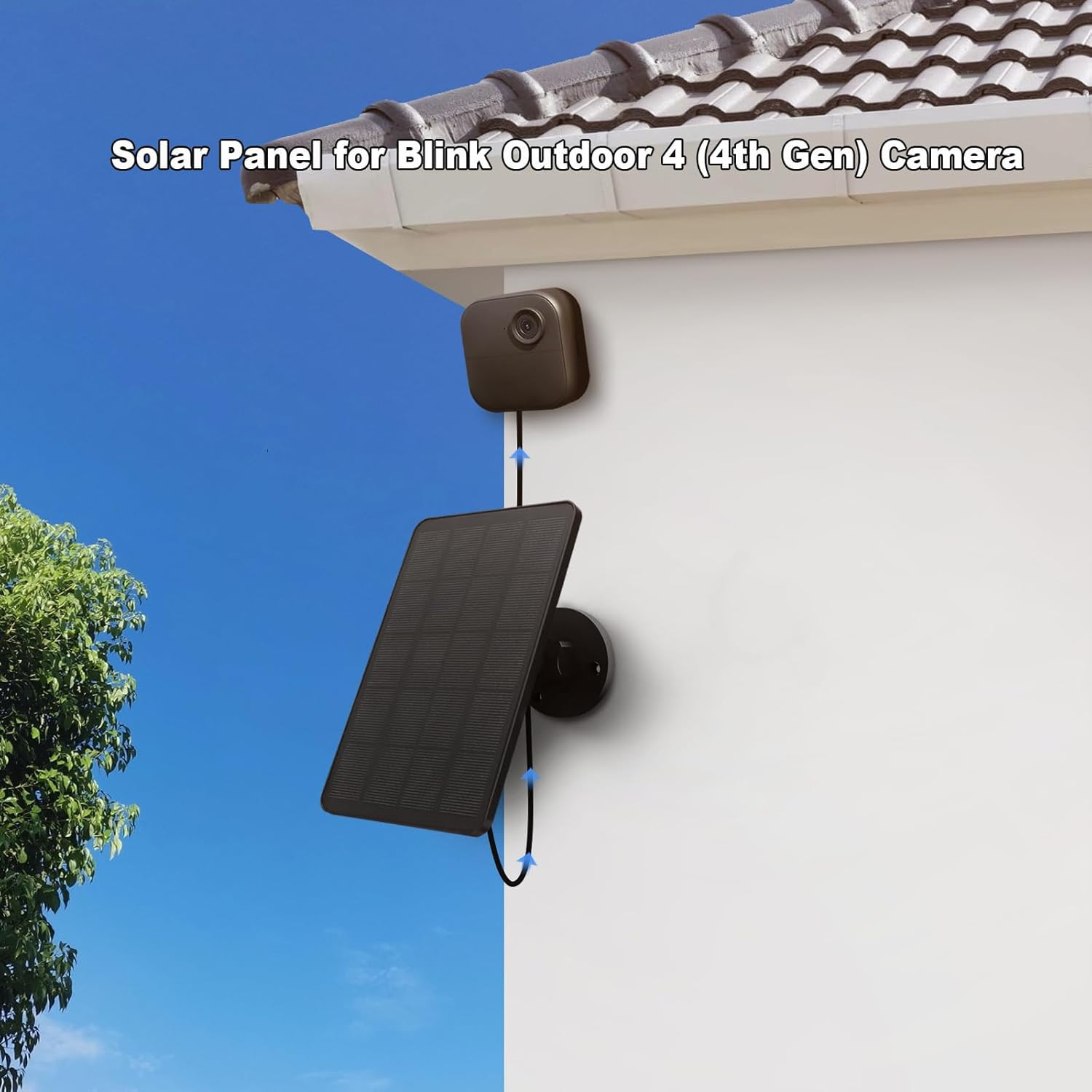 4W Solar Panel for Blink Outdoor 4 Camera, USB-C, Waterproof, 13.12Ft Cable