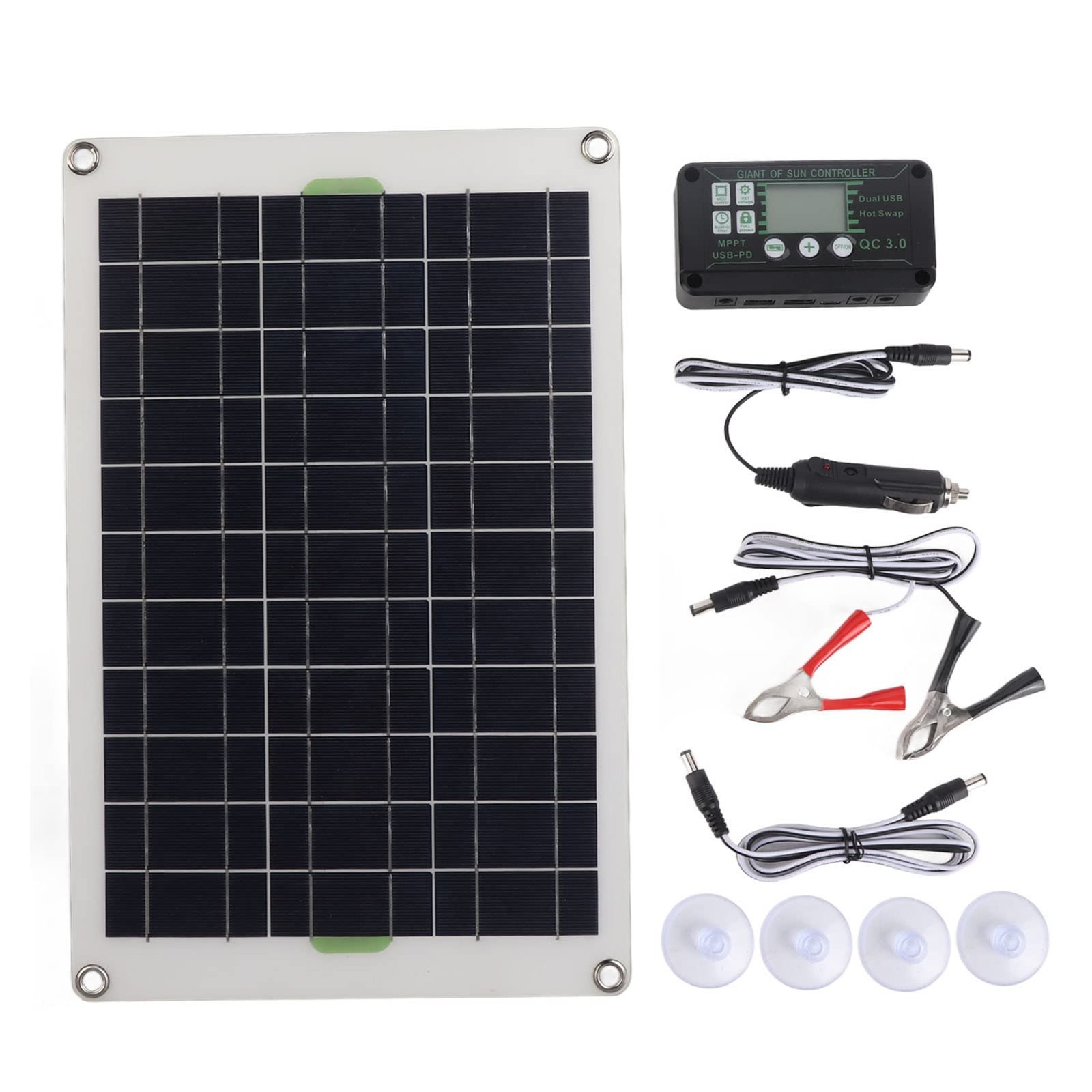 30A MPPT Solar Controller and Solar Panel Kit, 12V 24V 50W Waterproof Solar P…