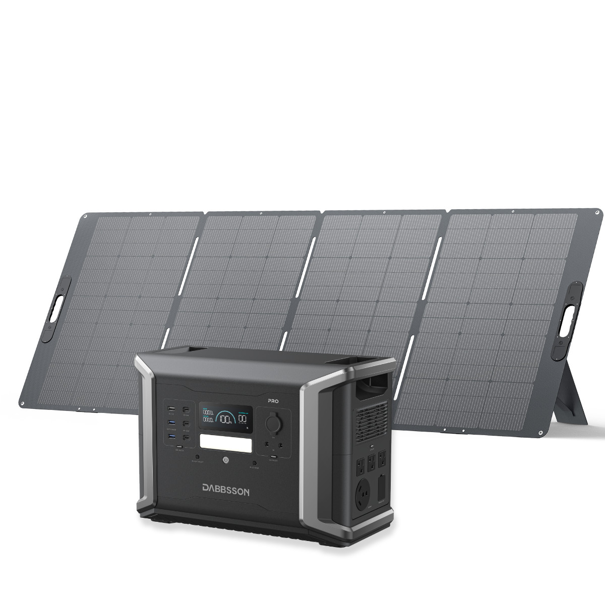 Dabbsson 2400W Solar Generator Power Station 1382Wh + Foldable Solar Panel 210W