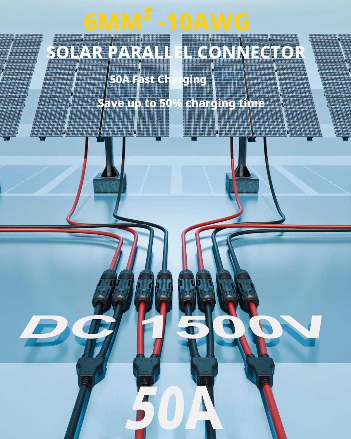 1 Pair Solar Connectors for 2 Solar Panels,Tool-Free Solar Panels Connectors …
