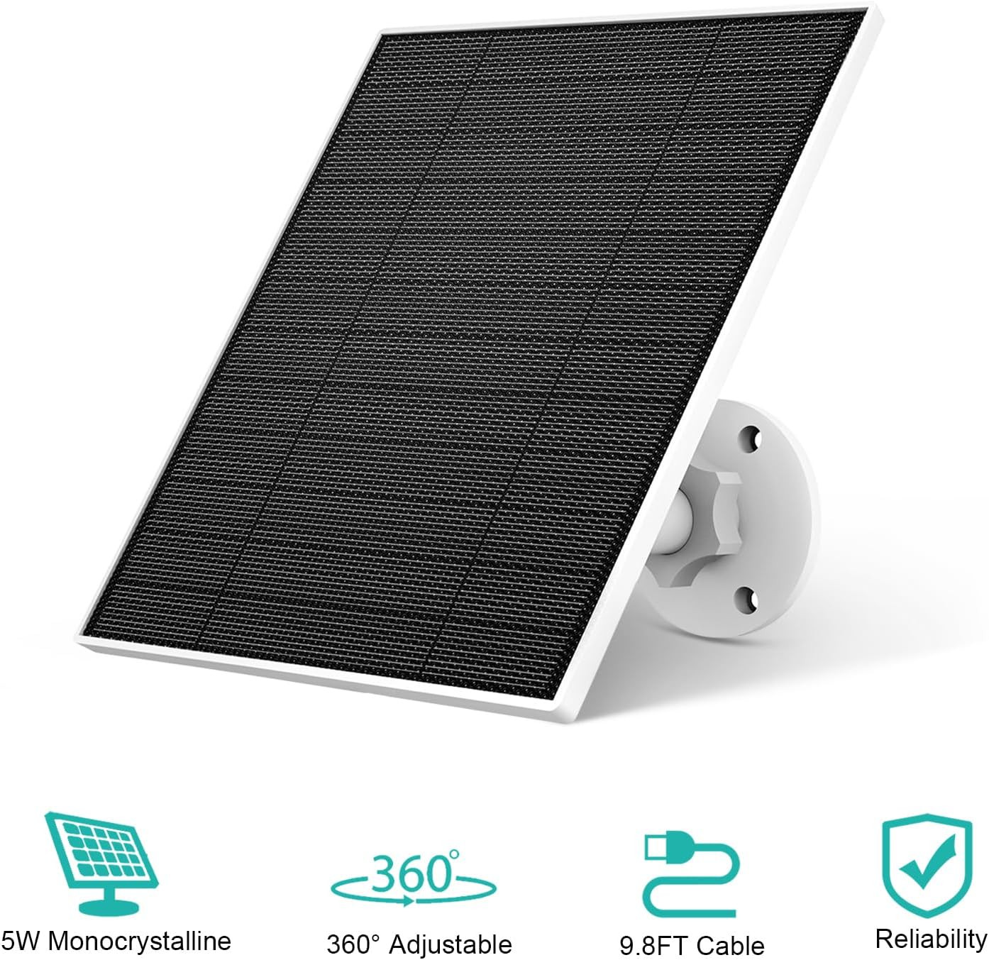 Solar Panel for Eufy Camera, 5W Solar Panel Charger Compatible with Eufycam, 5V