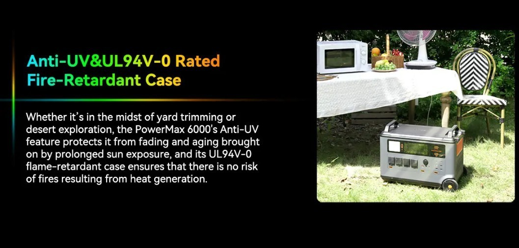 Blackview OSCAL PowerMax 6000W 3600Wh LiFePO4 Portable Camping Solar Generator