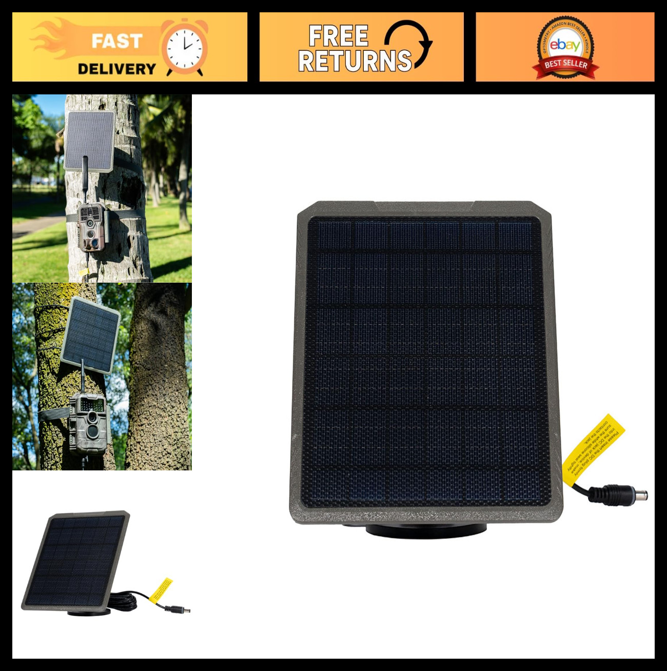 Solar Panel Charger for Trail Cameras – 3.5W Solar Power Supply, Compatible with