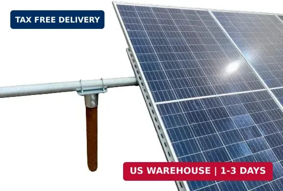 Solar Panel Array Ground Mounting Bracket for 2.5″ (2 7/8″ OD) Pipe or Pole Moun