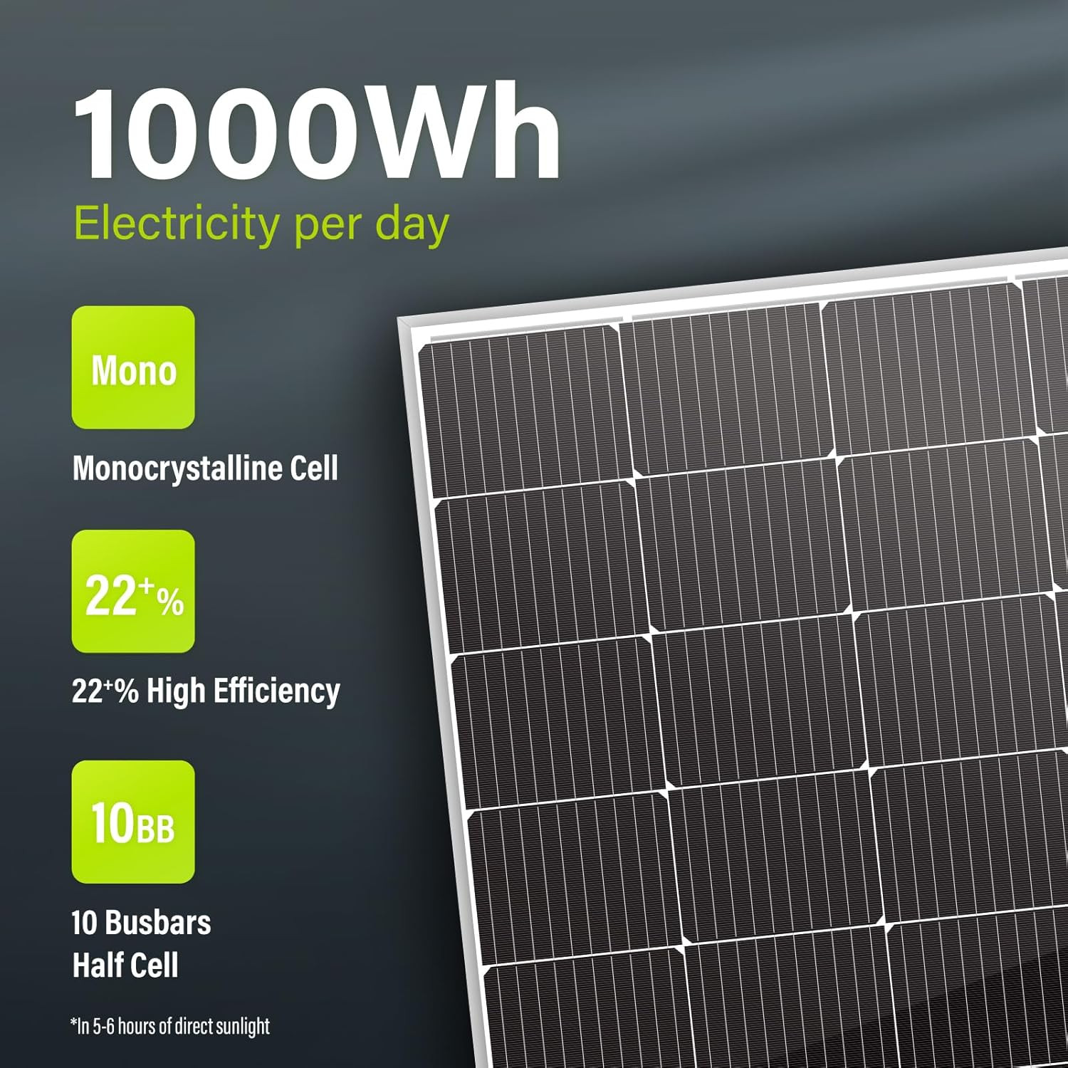 Newpowa 10BB Cell 200W Monocrystalline 200 Watt 12V Solar Panel High Efficiency