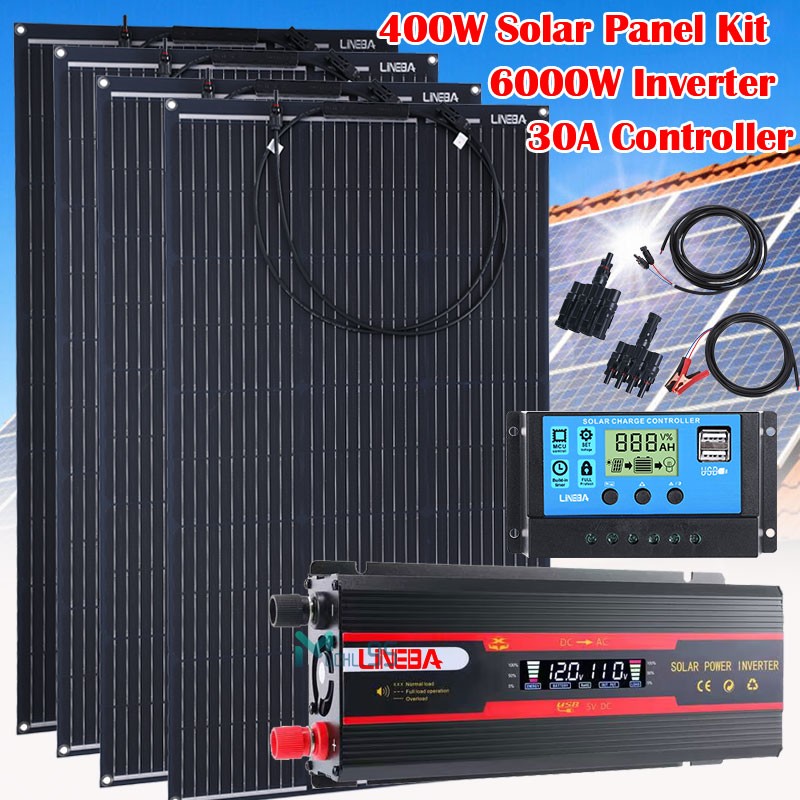 Solar Panel Kit with 4000W Inverter for Home Off Grid Home Car RV Camping System