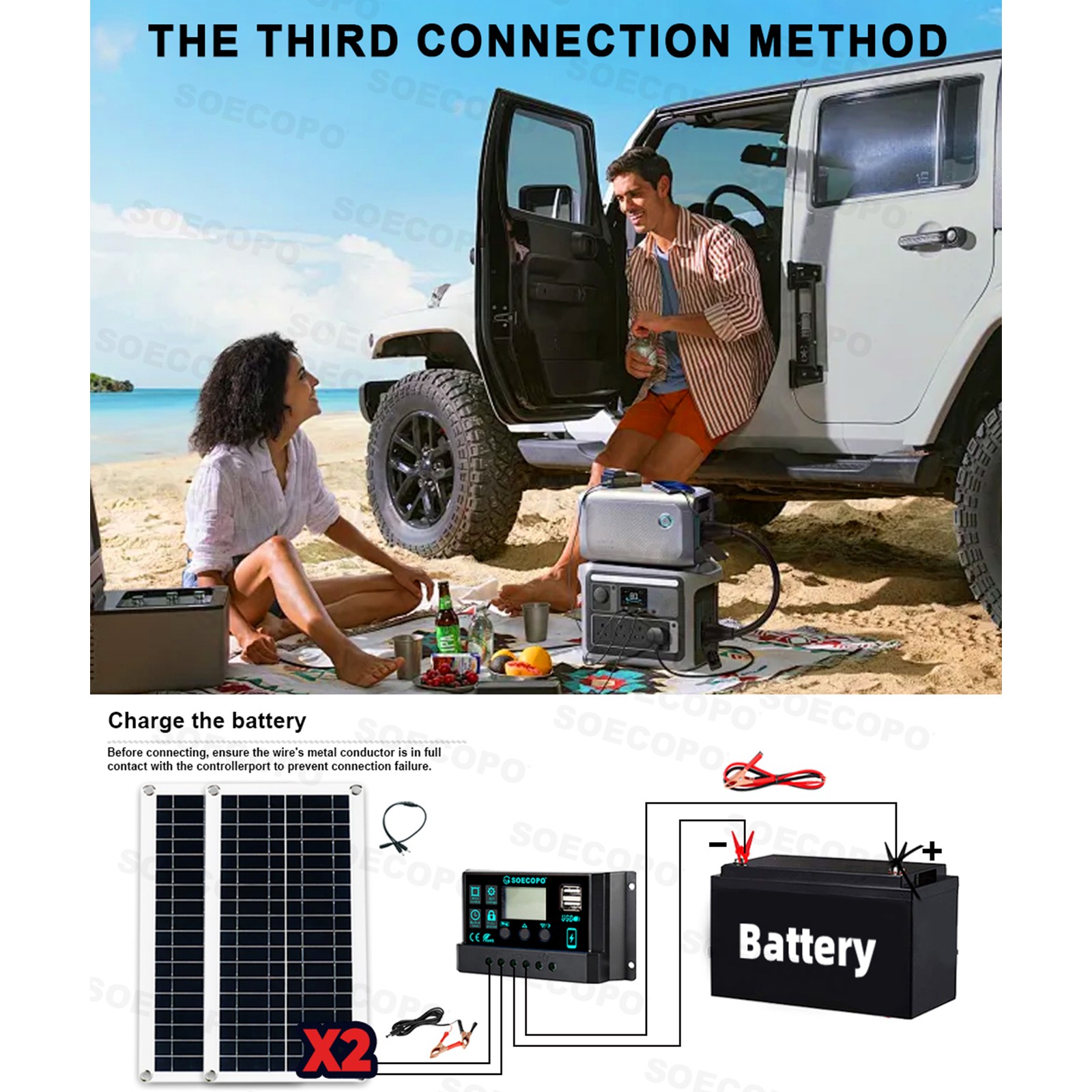 8000W Solar Power Kit Inverter, 2pcs 200W Solar Panels & 100A Controller