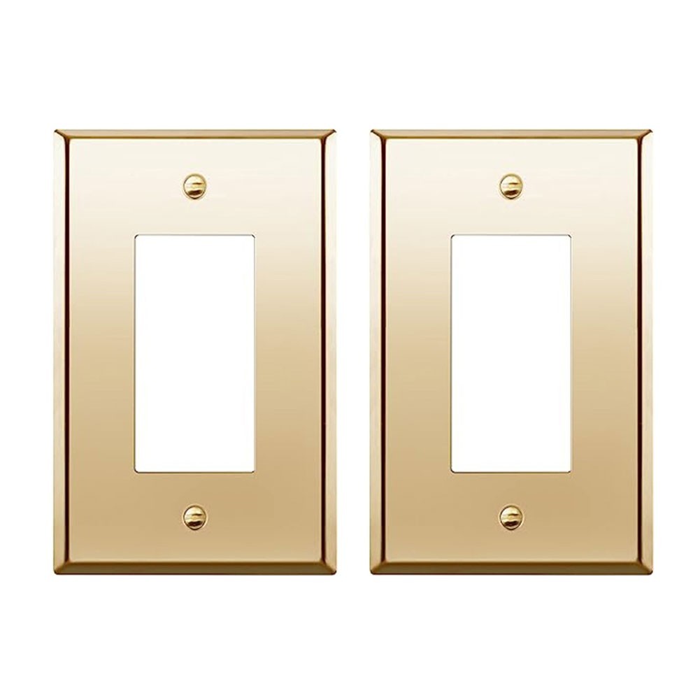 Dual Receptacle Cover Plate in Brushed Brass 2pcs for American Standard Outlets
