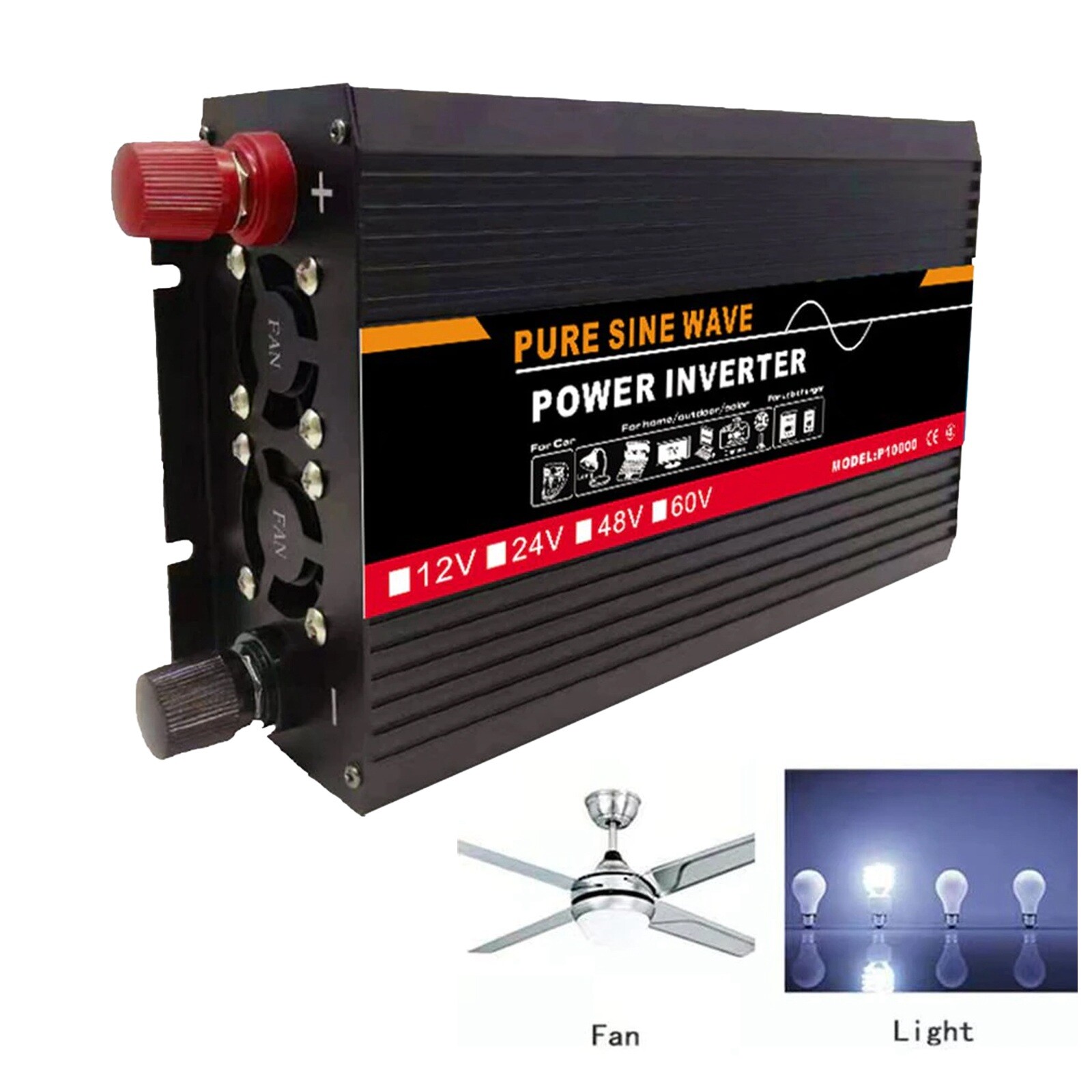 Battery Power Inverter 3000W DC 48V to AC 220V Pure Sine Wave Solar Converter
