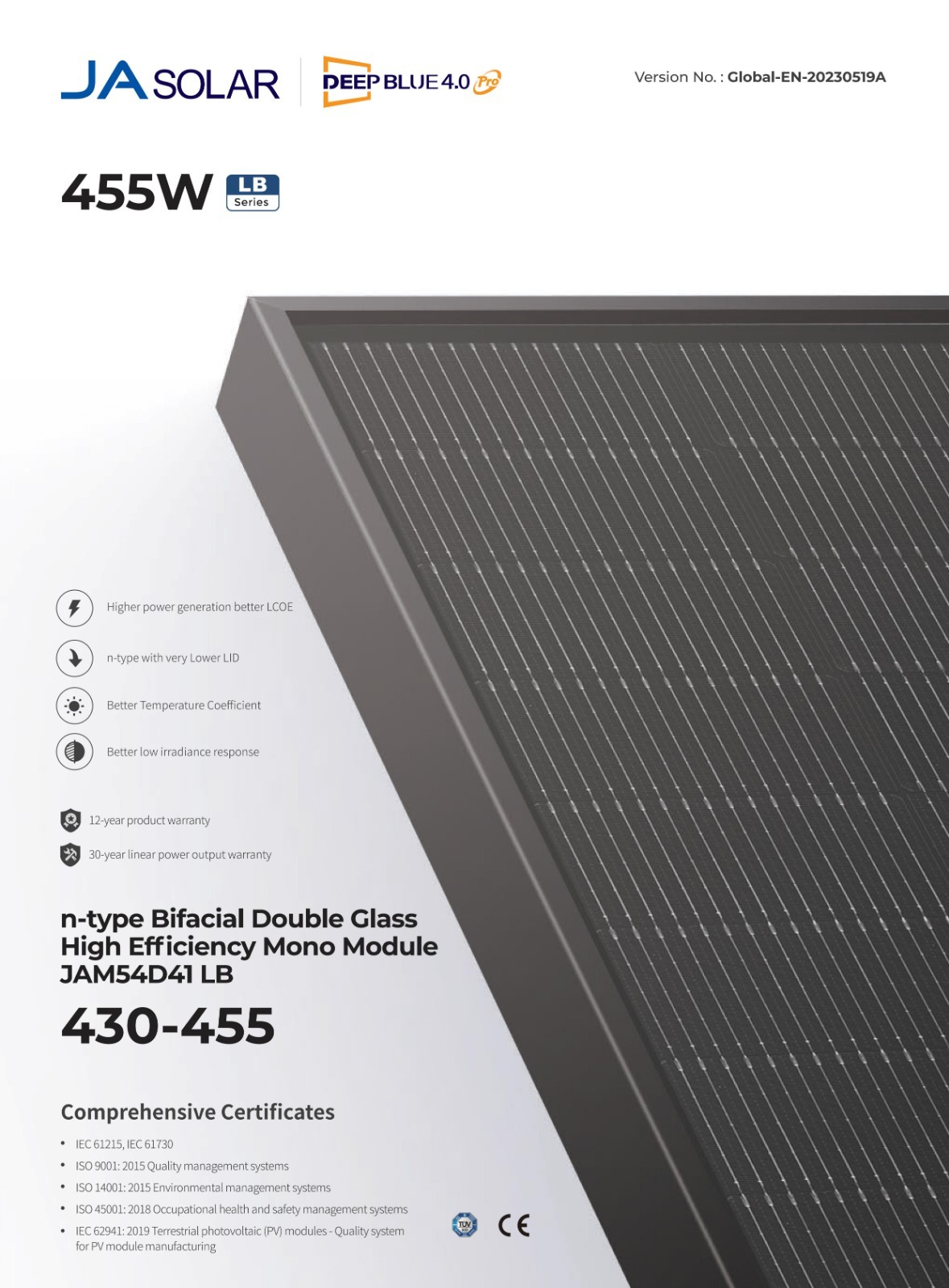 450 watt all black bifacial JA solar Panels Full Pallet 36 sealed
