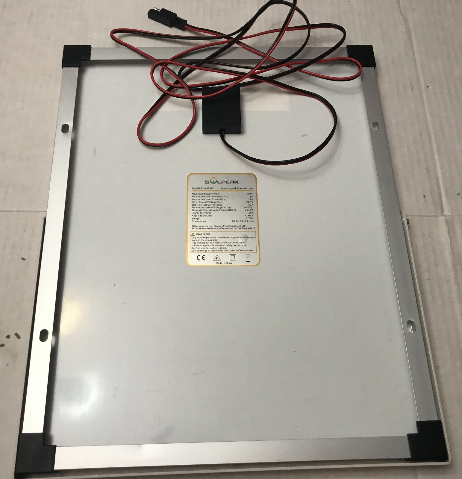 SOLPERK 25W 12V Solar Battery Charger, Waterpoof Solar Panel Kit