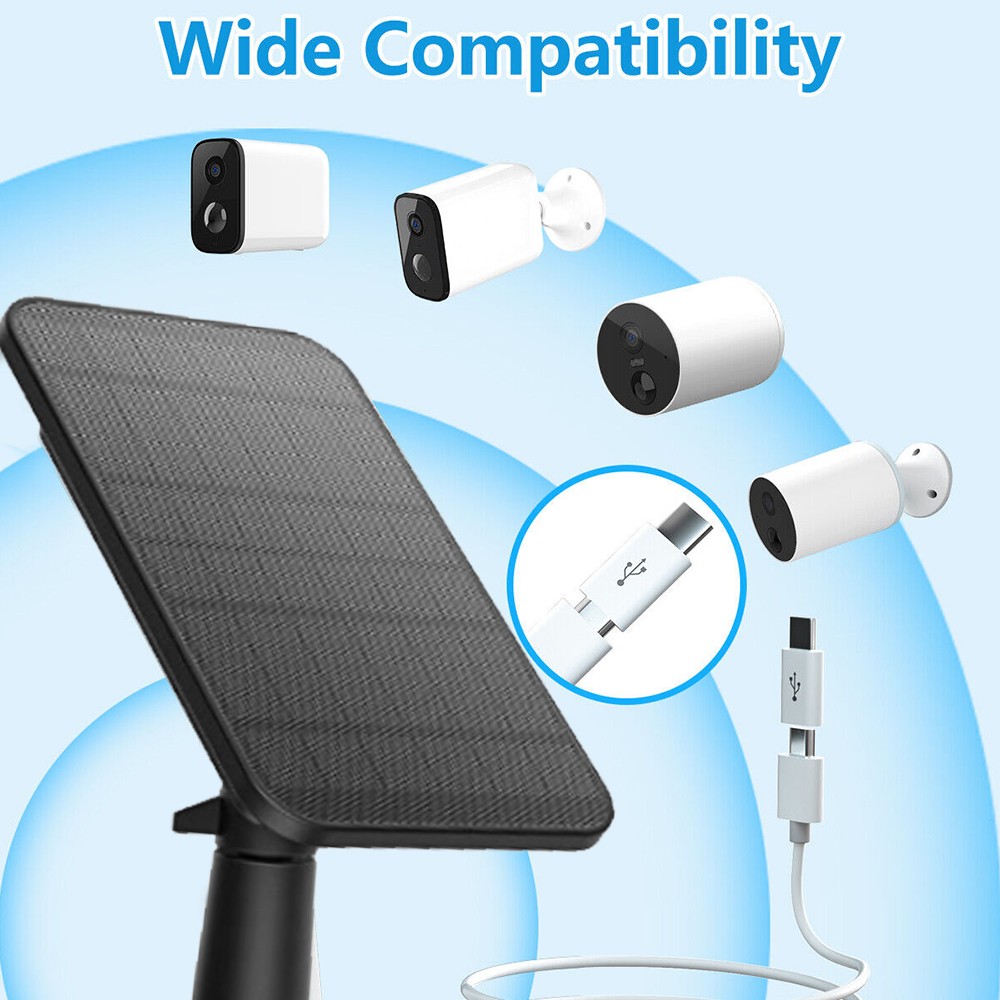 4W Solar Panels for Eufy Eufycam Cam E/2C/2/2 Pro Wall Mount 9.8ft Power Cable