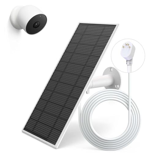 Solar Panel for Google Nest Camera, Upgraded Solar Power Charger for Google
