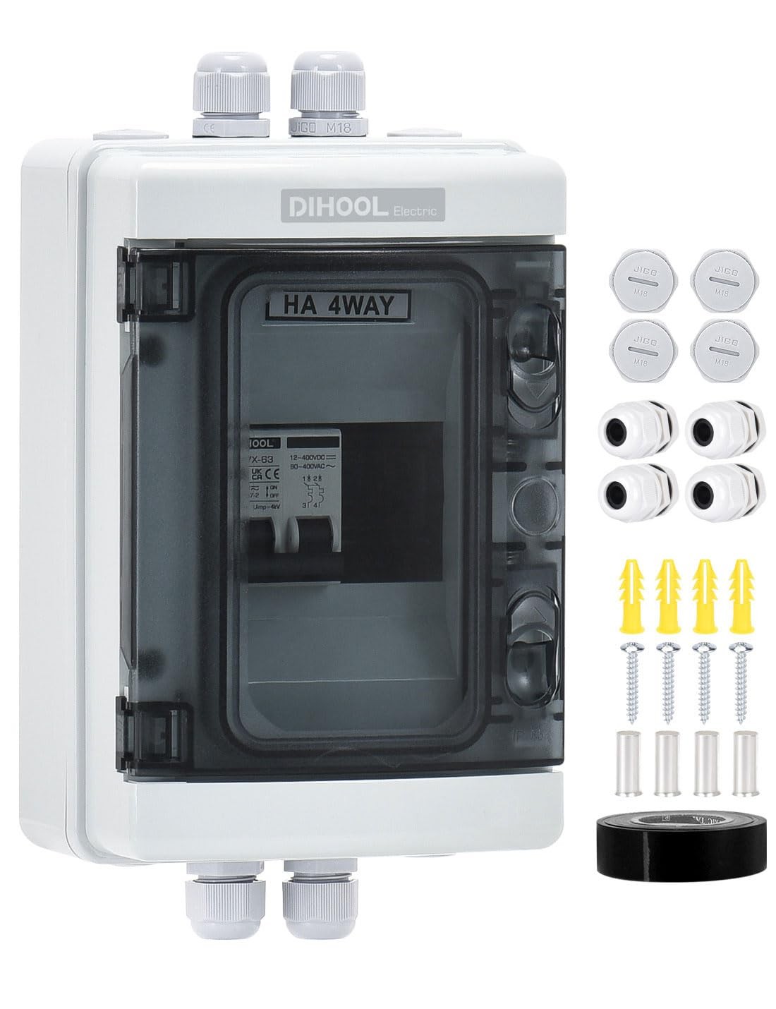 20 Amp DC Solar Disconnect Switch, Miniature Circuit Breaker 400V