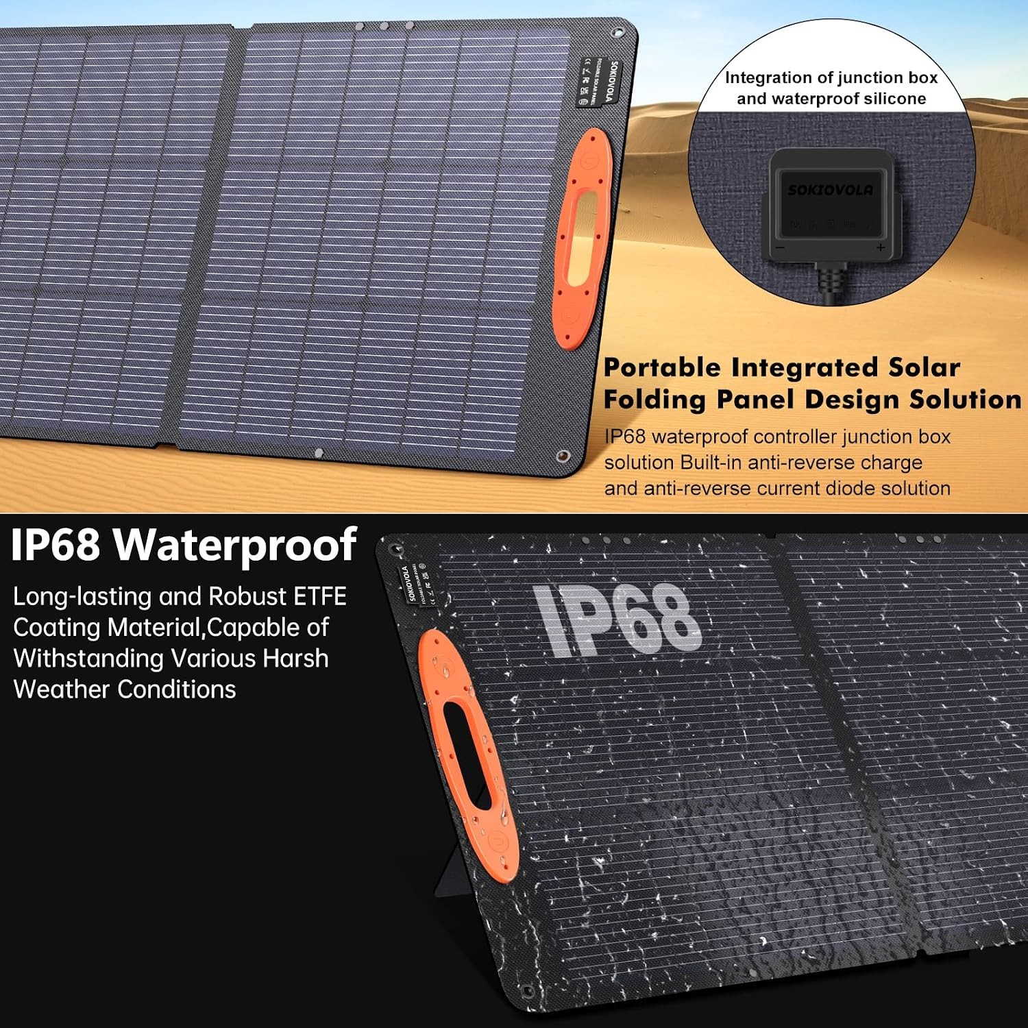 N-Type 16BB 110W Portable Solar Panel for Ef/Jackery/Bluetti/Anker Power Station