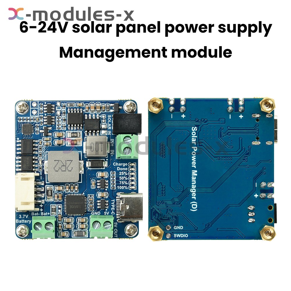 6-24V Solar Panel Power Management Module 5V 3A Supports MPPT, PD QC FCP SFCP