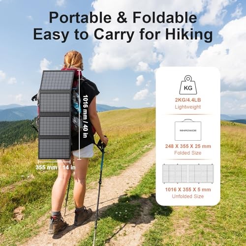 Foldable 60W Portable Solar Panel Charger with USB-C, USB-A, DC Outputs