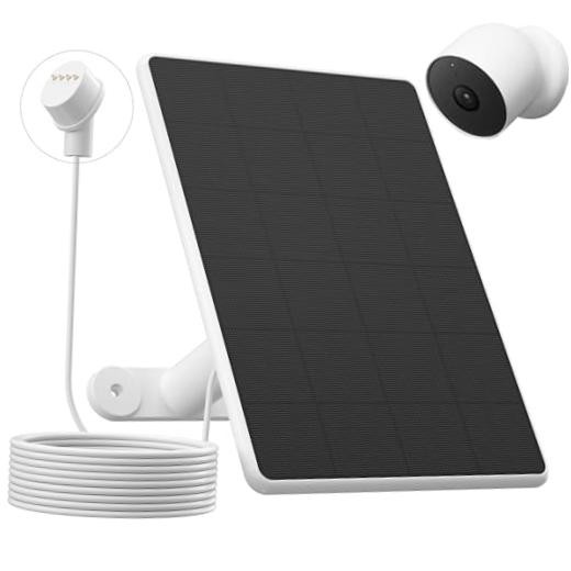 Solar Panel for Google Nest Camera,6W Solar Power Charger for Google 6W 1Pack