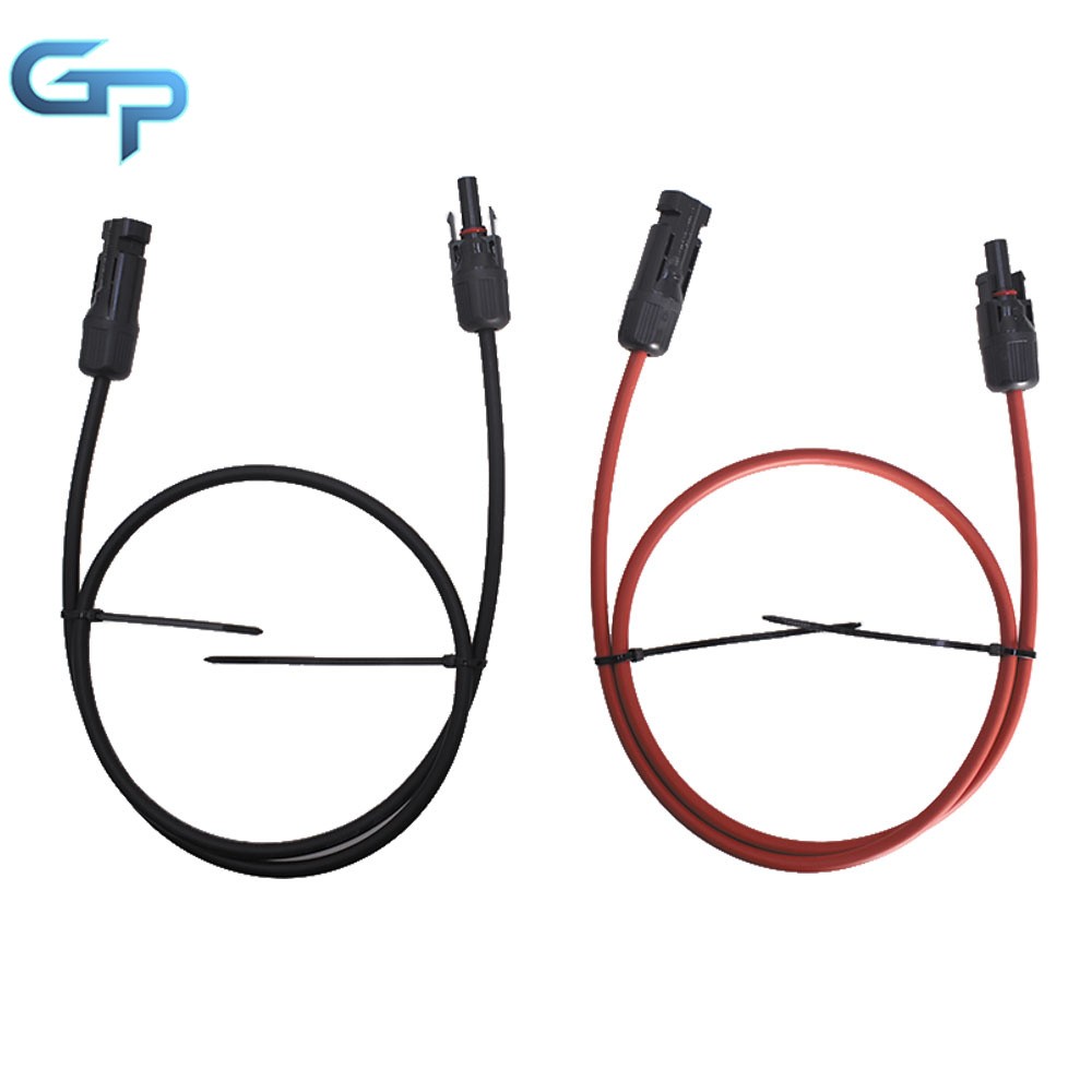 3 Feet Black + Red 1 Pair Solar Panel Extension Cable Wire Connector 10 AWG