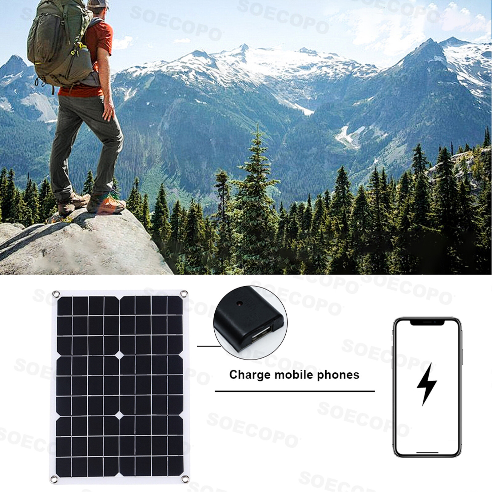 6000W 100A 220V Solar Panel Kit Complete Solar Power Generator Home Grid Syste