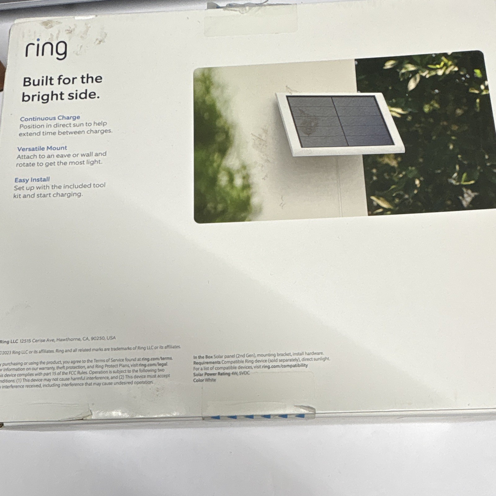Ring Solar Panel 5 VDC Weatherproof Mountable Polycrystalline Off-Grid White